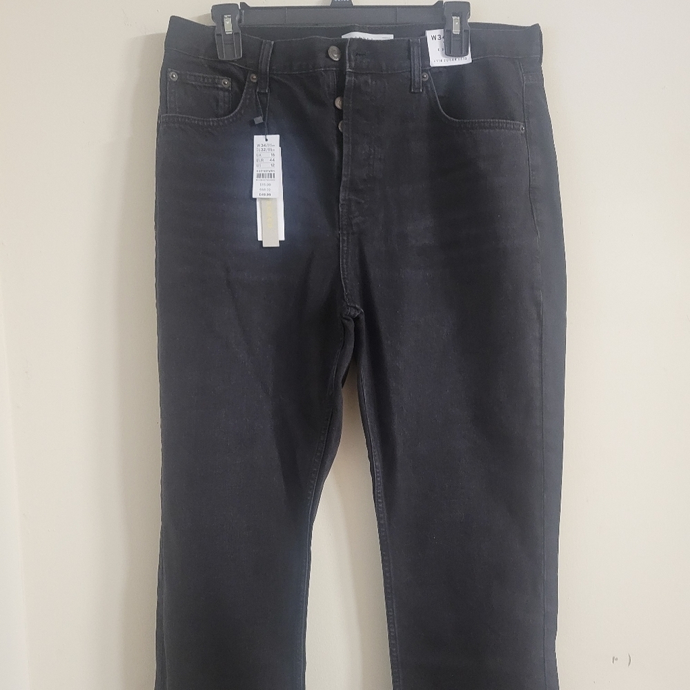Nordstrom‎ Topshop Rigid Straight Leg Black Jeans - Picture 2 of 5